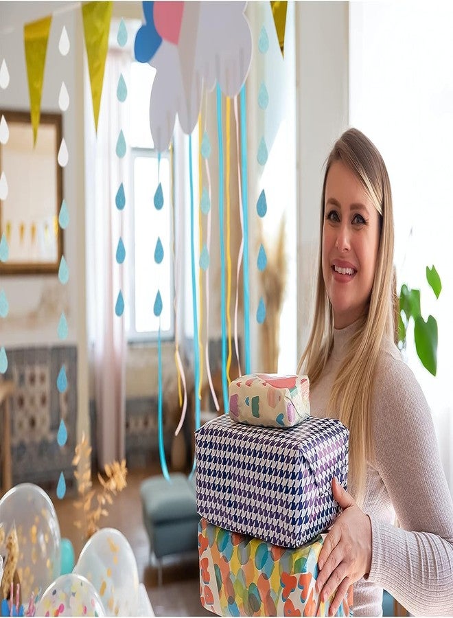 Incrizma 8 Strings Raindrop Garland Baby Shower Wedding Birthday Party Decorations Felt Bunting Raindrop Banners Flags Garlands (Aqua Blue) - Image 5